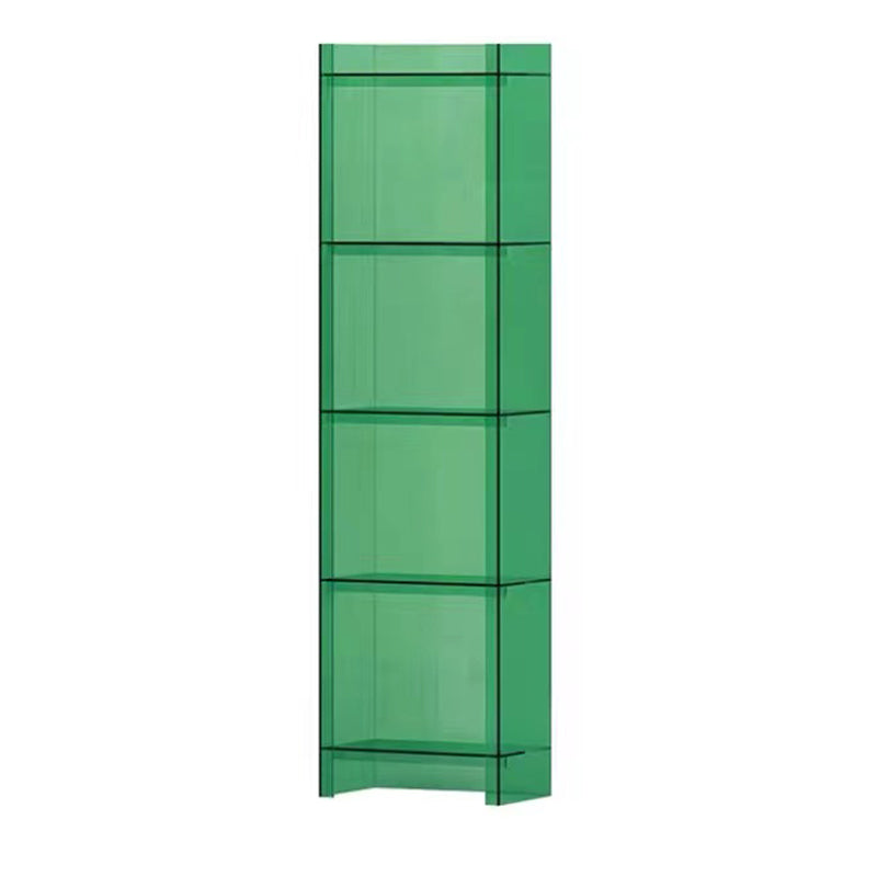 Scandinavian Style Shelf Bookcase Acrylic Closed Back Bookshelf for Home Office 15.7"L x 9.8"W x 59.8"H Green Clearhalo 'Bookcases' 'furn' 'furn_bookcases' 'Furniture' 'furniture_bookcases' 'Office Furniture' 5035321