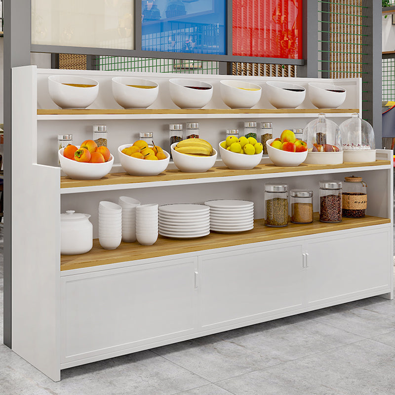 Dining Room Open Storage Buffet Table Modern Wood Sideboard Table with 2 Cabinets Clearhalo 'buffet_sideboard' 'Buffets & Sideboards' 'furn' 'furn_buffet_sideboard' 'Furniture' 'furniture_buffet_sideboard' 'Kitchen & Dining Furniture' 5035348