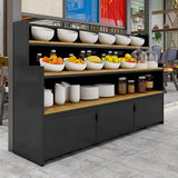 Dining Room Open Storage Buffet Table Modern Wood Sideboard Table with 2 Cabinets Clearhalo 'buffet_sideboard' 'Buffets & Sideboards' 'furn' 'furn_buffet_sideboard' 'Furniture' 'furniture_buffet_sideboard' 'Kitchen & Dining Furniture' 5035358