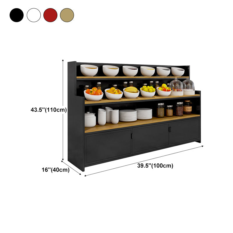 Dining Room Open Storage Buffet Table Modern Wood Sideboard Table with 2 Cabinets Clearhalo 'buffet_sideboard' 'Buffets & Sideboards' 'furn' 'furn_buffet_sideboard' 'Furniture' 'furniture_buffet_sideboard' 'Kitchen & Dining Furniture' 5035362