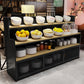 Modern 2 Cabinets Buffet Table Metal and Wood Credenza for Dining Room Clearhalo 'buffet_sideboard' 'Buffets & Sideboards' 'furn' 'furn_buffet_sideboard' 'Furniture' 'furniture_buffet_sideboard' 'Kitchen & Dining Furniture' 5035363