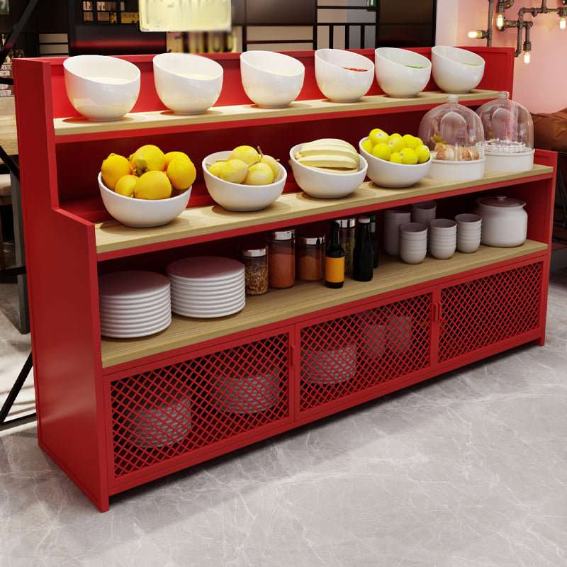 Modern 2 Cabinets Buffet Table Metal and Wood Credenza for Dining Room Clearhalo 'buffet_sideboard' 'Buffets & Sideboards' 'furn' 'furn_buffet_sideboard' 'Furniture' 'furniture_buffet_sideboard' 'Kitchen & Dining Furniture' 5035368