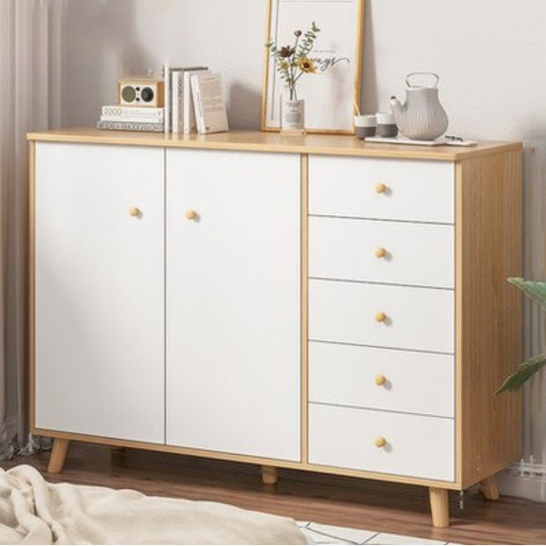 Modern Engineered Wood Sideboard Simple Buffet Table with Drawer for Living Room 47"L x 15"W x 35"H Natural Clearhalo 'buffet_sideboard' 'Buffets & Sideboards' 'furn' 'furn_buffet_sideboard' 'Furniture' 'furniture_buffet_sideboard' 'Kitchen & Dining Furniture' 5035424