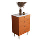 Glam Buffet/Console Pine Solid Wood and Stone Dining Buffet with Drawers 24"L x 16"W x 35"H Orange Clearhalo 'buffet_sideboard' 'Buffets & Sideboards' 'furn' 'furn_buffet_sideboard' 'Furniture' 'furniture_buffet_sideboard' 'Kitchen & Dining Furniture' 5035443