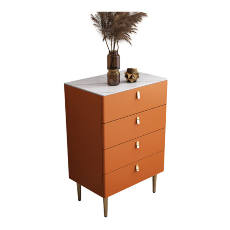 Glam Buffet/Console Pine Solid Wood and Stone Dining Buffet with Drawers 24"L x 16"W x 35"H Orange Clearhalo 'buffet_sideboard' 'Buffets & Sideboards' 'furn' 'furn_buffet_sideboard' 'Furniture' 'furniture_buffet_sideboard' 'Kitchen & Dining Furniture' 5035443