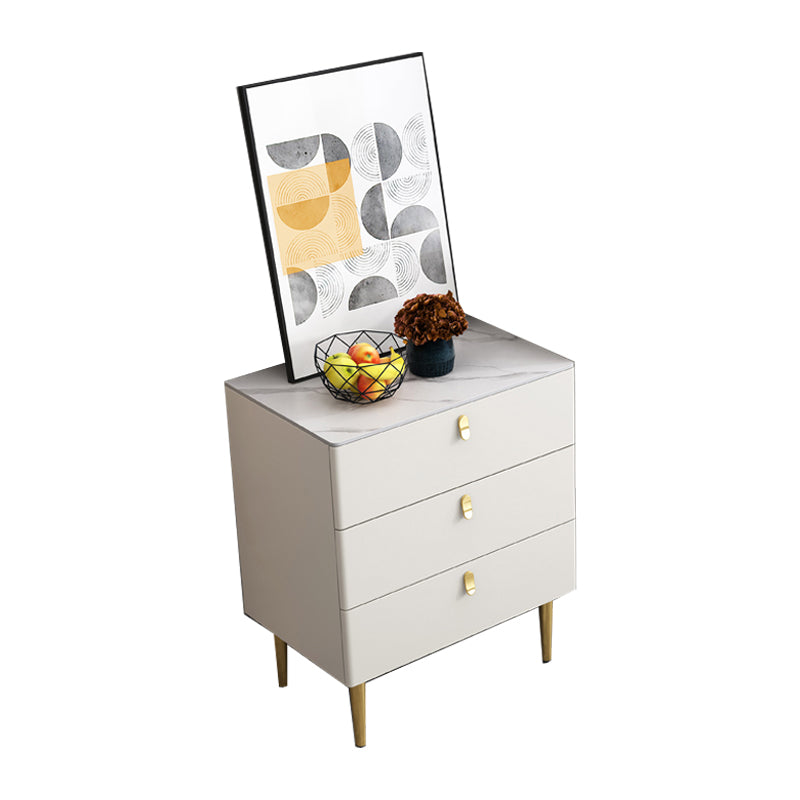 Glam Buffet/Console Pine Solid Wood and Stone Dining Buffet with Drawers 24"L x 16"W x 28"H Off-White Clearhalo 'buffet_sideboard' 'Buffets & Sideboards' 'furn' 'furn_buffet_sideboard' 'Furniture' 'furniture_buffet_sideboard' 'Kitchen & Dining Furniture' 5035445