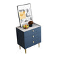 Glam Buffet/Console Pine Solid Wood and Stone Dining Buffet with Drawers 24"L x 16"W x 28"H Blue Clearhalo 'buffet_sideboard' 'Buffets & Sideboards' 'furn' 'furn_buffet_sideboard' 'Furniture' 'furniture_buffet_sideboard' 'Kitchen & Dining Furniture' 5035450