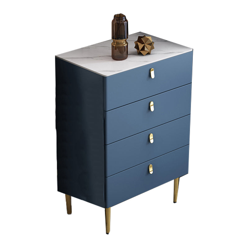 Glam Buffet/Console Pine Solid Wood and Stone Dining Buffet with Drawers 24"L x 16"W x 35"H Blue Clearhalo 'buffet_sideboard' 'Buffets & Sideboards' 'furn' 'furn_buffet_sideboard' 'Furniture' 'furniture_buffet_sideboard' 'Kitchen & Dining Furniture' 5035452