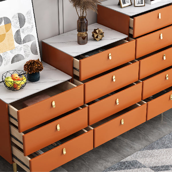 Glam Buffet/Console Pine Solid Wood and Stone Dining Buffet with Drawers Clearhalo 'buffet_sideboard' 'Buffets & Sideboards' 'furn' 'furn_buffet_sideboard' 'Furniture' 'furniture_buffet_sideboard' 'Kitchen & Dining Furniture' 5035453