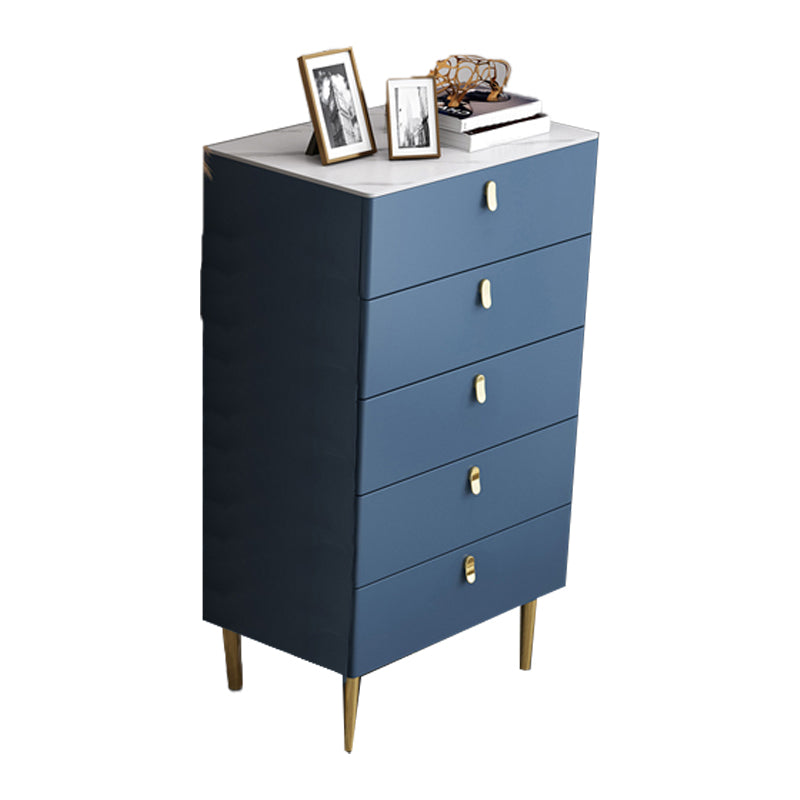 Glam Buffet/Console Pine Solid Wood and Stone Dining Buffet with Drawers 24"L x 16"W x 42"H Blue Clearhalo 'buffet_sideboard' 'Buffets & Sideboards' 'furn' 'furn_buffet_sideboard' 'Furniture' 'furniture_buffet_sideboard' 'Kitchen & Dining Furniture' 5035455