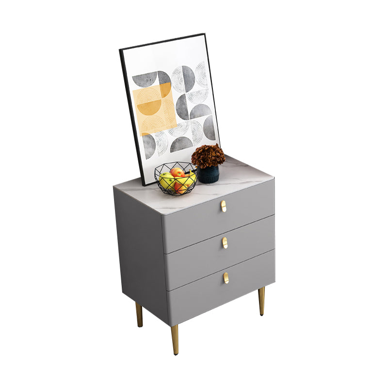 Glam Buffet/Console Pine Solid Wood and Stone Dining Buffet with Drawers 24"L x 16"W x 28"H Grey Clearhalo 'buffet_sideboard' 'Buffets & Sideboards' 'furn' 'furn_buffet_sideboard' 'Furniture' 'furniture_buffet_sideboard' 'Kitchen & Dining Furniture' 5035456