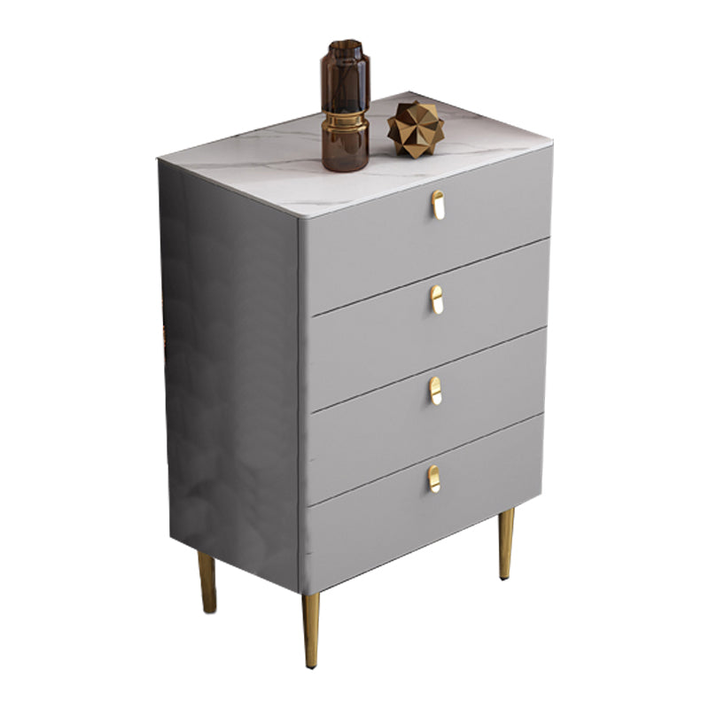 Glam Buffet/Console Pine Solid Wood and Stone Dining Buffet with Drawers 24"L x 16"W x 35"H Grey Clearhalo 'buffet_sideboard' 'Buffets & Sideboards' 'furn' 'furn_buffet_sideboard' 'Furniture' 'furniture_buffet_sideboard' 'Kitchen & Dining Furniture' 5035459