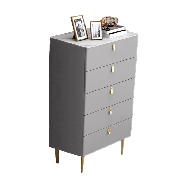 Glam Buffet/Console Pine Solid Wood and Stone Dining Buffet with Drawers 24"L x 16"W x 42"H Grey Clearhalo 'buffet_sideboard' 'Buffets & Sideboards' 'furn' 'furn_buffet_sideboard' 'Furniture' 'furniture_buffet_sideboard' 'Kitchen & Dining Furniture' 5035460