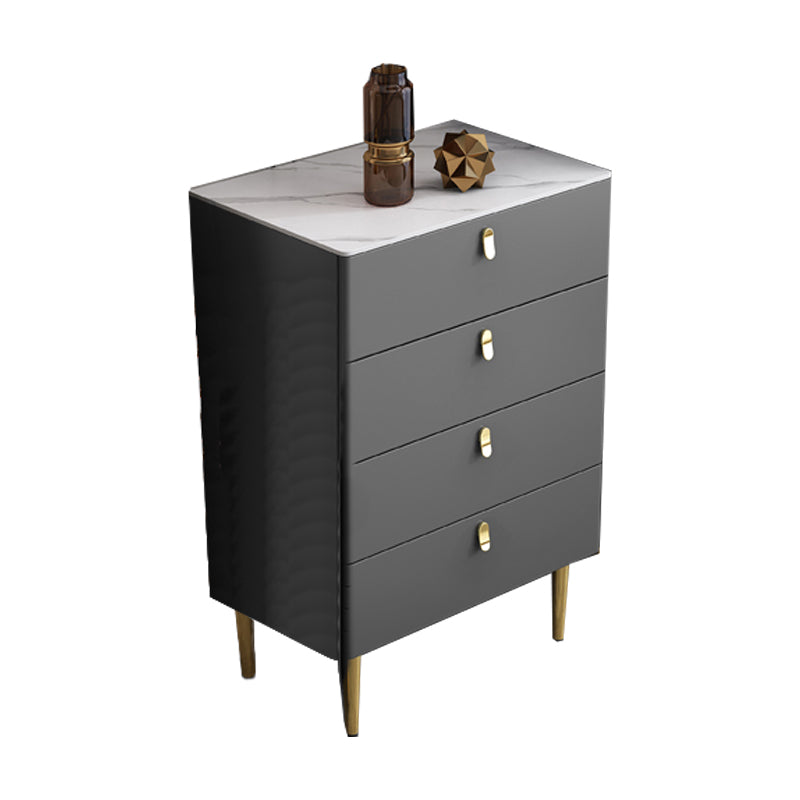 Glam Buffet/Console Pine Solid Wood and Stone Dining Buffet with Drawers 24"L x 16"W x 35"H Dark Gray Clearhalo 'buffet_sideboard' 'Buffets & Sideboards' 'furn' 'furn_buffet_sideboard' 'Furniture' 'furniture_buffet_sideboard' 'Kitchen & Dining Furniture' 5035462