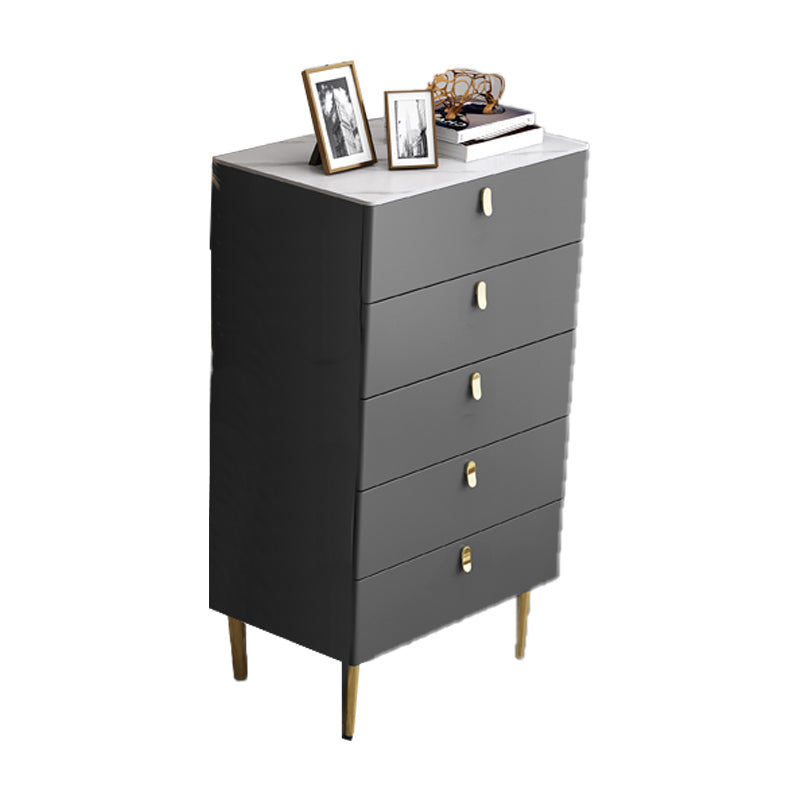 Glam Buffet/Console Pine Solid Wood and Stone Dining Buffet with Drawers 24"L x 16"W x 42"H Dark Gray Clearhalo 'buffet_sideboard' 'Buffets & Sideboards' 'furn' 'furn_buffet_sideboard' 'Furniture' 'furniture_buffet_sideboard' 'Kitchen & Dining Furniture' 5035463