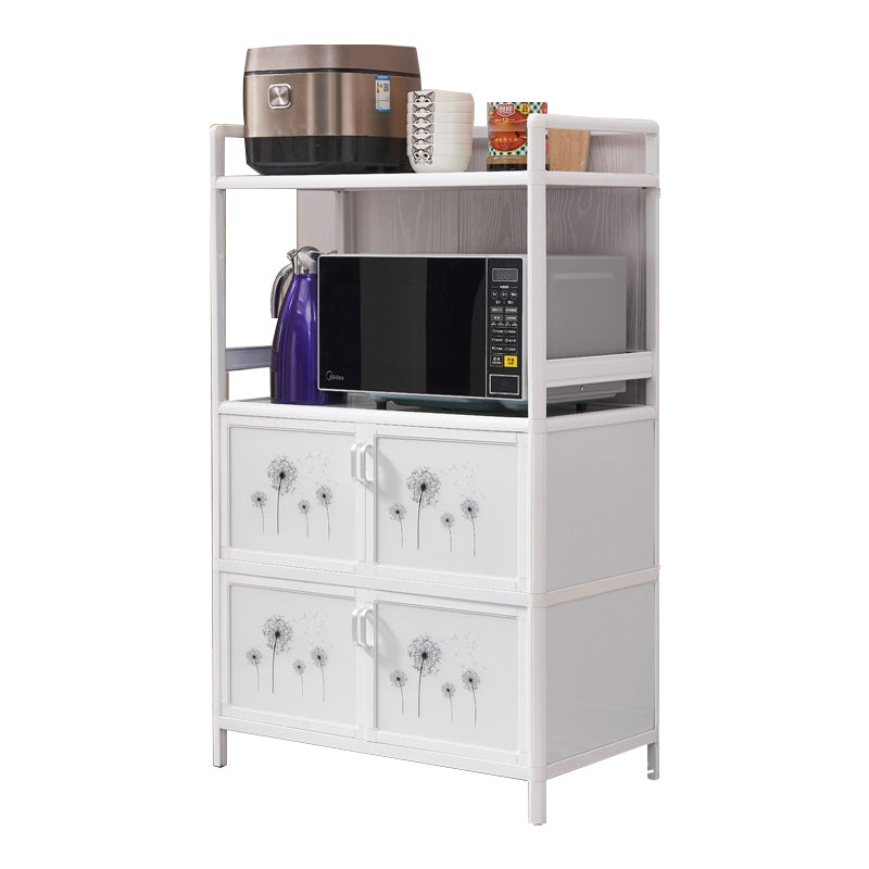Metal Kitchen Open Storage Buffet Sideboard White Glass Doors Side Board https: res.litfad.com site img item 2022 06 23 5035507 1200x1200.jpg Clearhalo 'buffet_sideboard' 'Buffets & Sideboards' 'furn' 'furn_buffet_sideboard' 'Furniture' 'furniture_buffet_sideboard' 'Kitchen & Dining Furniture' 5035507