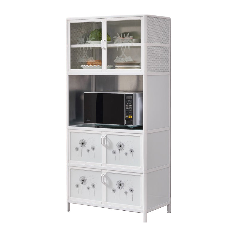 Metal Kitchen Open Storage Buffet Sideboard White Glass Doors Side Board https: res.litfad.com site img item 2022 06 20 5035511 1200x1200.jpg Clearhalo 'buffet_sideboard' 'Buffets & Sideboards' 'furn' 'furn_buffet_sideboard' 'Furniture' 'furniture_buffet_sideboard' 'Kitchen & Dining Furniture' 5035511