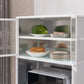 Metal Kitchen Open Storage Buffet Sideboard White Glass Doors Side Board Clearhalo 'buffet_sideboard' 'Buffets & Sideboards' 'furn' 'furn_buffet_sideboard' 'Furniture' 'furniture_buffet_sideboard' 'Kitchen & Dining Furniture' 5035515