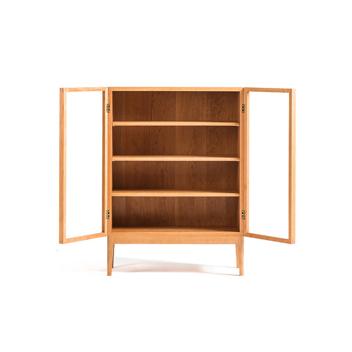 Modern Pine Wood Credenza Glass Doors Cabinets Dining Server for Living Room Clearhalo 'buffet_sideboard' 'Buffets & Sideboards' 'furn' 'furn_buffet_sideboard' 'Furniture' 'furniture_buffet_sideboard' 'Kitchen & Dining Furniture' 5035532