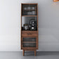 Simple Style Wood Buffet Server 67-inch Height Kitchen Server Walnut Clearhalo 'buffet_sideboard' 'Buffets & Sideboards' 'furn' 'furn_buffet_sideboard' 'Furniture' 'furniture_buffet_sideboard' 'Kitchen & Dining Furniture' 5035542