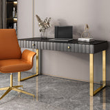 Glam Style Stone Writing Desk Curved Sled Base Office Desk with 2 Drawers Clearhalo 'furn' 'furn_office_desk' 'Furniture' 'furniture_office_desk' 'Office Desks' 'Office Furniture' 'office_desk' 5035579