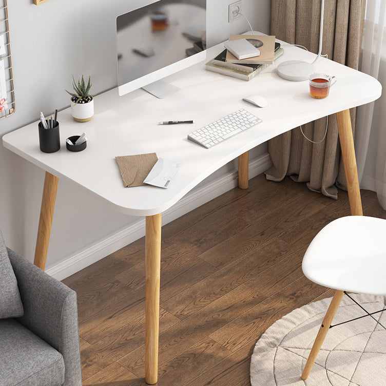 Modern Freeform Home Writing Desk Dormitory Artificial Wood Office Desk White Clearhalo 'Furniture' 'furniture_office_desk' 'Office Desks' 'Office Furniture' 'office_desk' 5035586