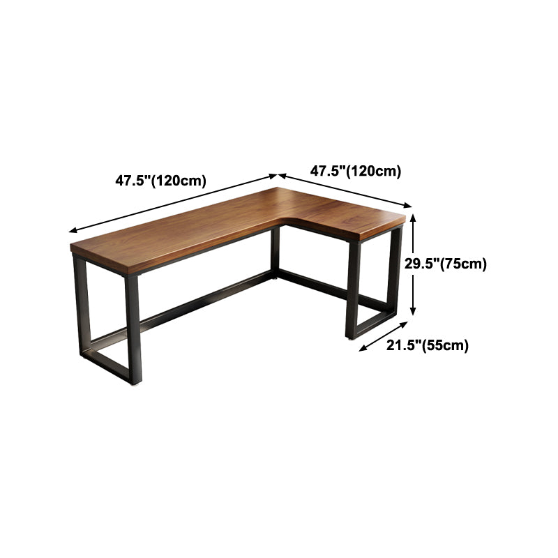 Industrial Style Office Desk Brown Home L-Shape Wooden Writing Desk Clearhalo 'furn' 'furn_office_desk' 'Furniture' 'furniture_office_desk' 'Office Desks' 'Office Furniture' 'office_desk' 5035611