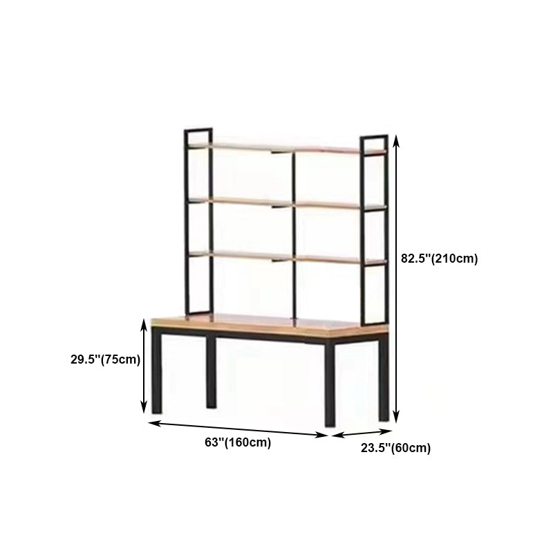 Rectangular Pine Writing Desk Solid Wood Top Desk with Black Metal Legs Clearhalo 'furn' 'furn_office_desk' 'Furniture' 'furniture_office_desk' 'Office Desks' 'Office Furniture' 'office_desk' 5035644