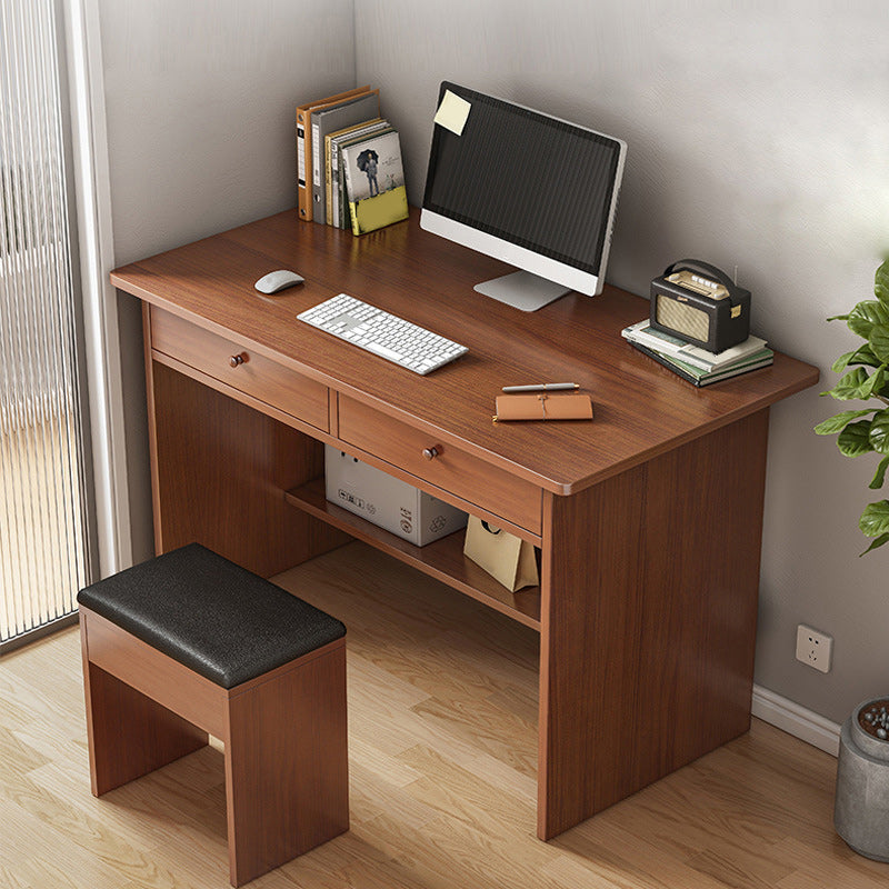 Rectangular Manufactured Wood Writing Desk Modern Desk with Two Drawers Brown Clearhalo 'furn' 'furn_office_desk' 'Furniture' 'furniture_office_desk' 'Office Desks' 'Office Furniture' 'office_desk' 5035651