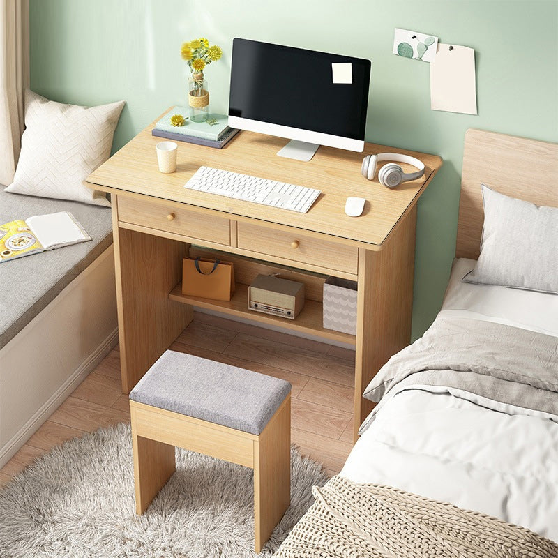 Rectangular Manufactured Wood Writing Desk Modern Desk with Two Drawers Natural Clearhalo 'furn' 'furn_office_desk' 'Furniture' 'furniture_office_desk' 'Office Desks' 'Office Furniture' 'office_desk' 5035654