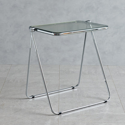 Modern Style Office Desk Home Bedroom Acrylic Adjustable Folding Table,25.1"L X 19.6"W Grey Clearhalo 'furn' 'furn_office_desk' 'Furniture' 'furniture_office_desk' 'Office Desks' 'Office Furniture' 'office_desk' 5035693