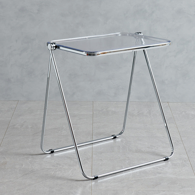 Modern Style Office Desk Home Bedroom Acrylic Adjustable Folding Table,25.1"L X 19.6"W Clear Clearhalo 'furn' 'furn_office_desk' 'Furniture' 'furniture_office_desk' 'Office Desks' 'Office Furniture' 'office_desk' 5035695