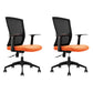 Contemporary Mid Back Office Chair with Fixed Arms Microfiber Task Chair with Black Frame Orange 2 Piece Set Casters Included Clearhalo 'furn' 'furn_office_chair' 'Furniture' 'furniture_office_chair' 'Office Chairs' 'Office Furniture' 'office_chair' 5035710