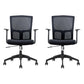 Contemporary Mid Back Office Chair with Fixed Arms Microfiber Task Chair with Black Frame Black 2 Piece Set Casters Included Clearhalo 'furn' 'furn_office_chair' 'Furniture' 'furniture_office_chair' 'Office Chairs' 'Office Furniture' 'office_chair' 5035711