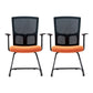 Contemporary Mid Back Office Chair with Fixed Arms Microfiber Task Chair with Black Frame Orange 2 Piece Set Casters Not Included Clearhalo 'furn' 'furn_office_chair' 'Furniture' 'furniture_office_chair' 'Office Chairs' 'Office Furniture' 'office_chair' 5035713