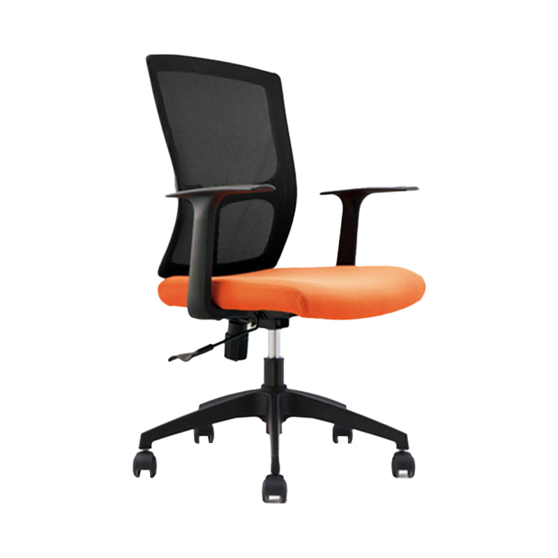 Contemporary Mid Back Office Chair with Fixed Arms Microfiber Task Chair with Black Frame Clearhalo 'furn' 'furn_office_chair' 'Furniture' 'furniture_office_chair' 'Office Chairs' 'Office Furniture' 'office_chair' 5035717