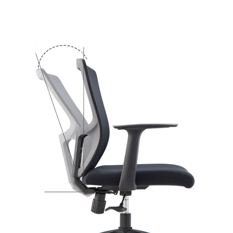 Contemporary Mid Back Office Chair with Fixed Arms Microfiber Task Chair with Black Frame Clearhalo 'furn' 'furn_office_chair' 'Furniture' 'furniture_office_chair' 'Office Chairs' 'Office Furniture' 'office_chair' 5035723