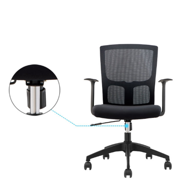 Contemporary Mid Back Office Chair with Fixed Arms Microfiber Task Chair with Black Frame Clearhalo 'furn' 'furn_office_chair' 'Furniture' 'furniture_office_chair' 'Office Chairs' 'Office Furniture' 'office_chair' 5035724