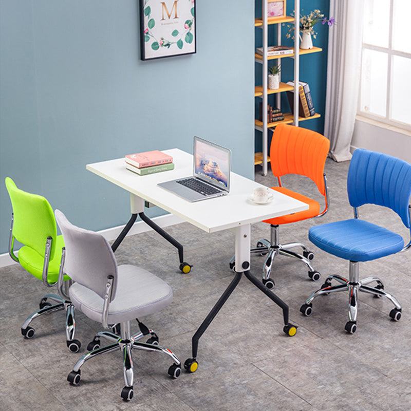 Chrome Frame Modern Office Chair Armless Desk Chair with Mid Back Clearhalo 'furn' 'furn_office_chair' 'Furniture' 'furniture_office_chair' 'Office Chairs' 'Office Furniture' 'office_chair' 5035730