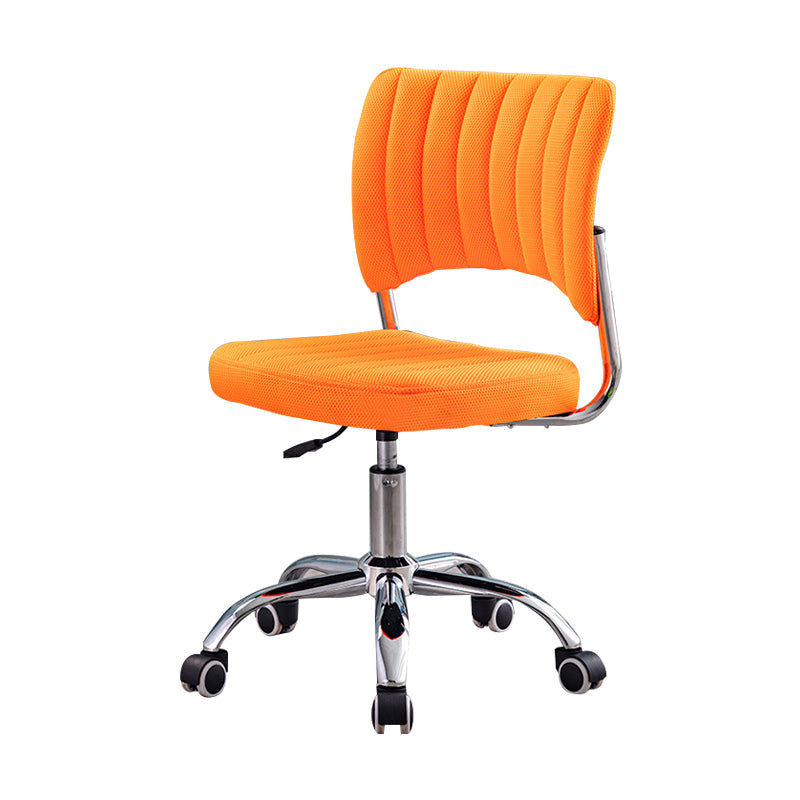 Chrome Frame Modern Office Chair Armless Desk Chair with Mid Back Orange Clearhalo 'furn' 'furn_office_chair' 'Furniture' 'furniture_office_chair' 'Office Chairs' 'Office Furniture' 'office_chair' 5035731