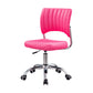 Chrome Frame Modern Office Chair Armless Desk Chair with Mid Back Pink Clearhalo 'furn' 'furn_office_chair' 'Furniture' 'furniture_office_chair' 'Office Chairs' 'Office Furniture' 'office_chair' 5035732