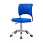 Chrome Frame Modern Office Chair Armless Desk Chair with Mid Back Blue Clearhalo 'furn' 'furn_office_chair' 'Furniture' 'furniture_office_chair' 'Office Chairs' 'Office Furniture' 'office_chair' 5035734