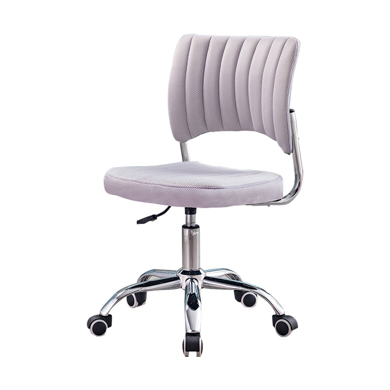 Chrome Frame Modern Office Chair Armless Desk Chair with Mid Back Grey Clearhalo 'furn' 'furn_office_chair' 'Furniture' 'furniture_office_chair' 'Office Chairs' 'Office Furniture' 'office_chair' 5035736
