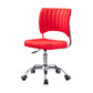 Chrome Frame Modern Office Chair Armless Desk Chair with Mid Back Red Clearhalo 'furn' 'furn_office_chair' 'Furniture' 'furniture_office_chair' 'Office Chairs' 'Office Furniture' 'office_chair' 5035738