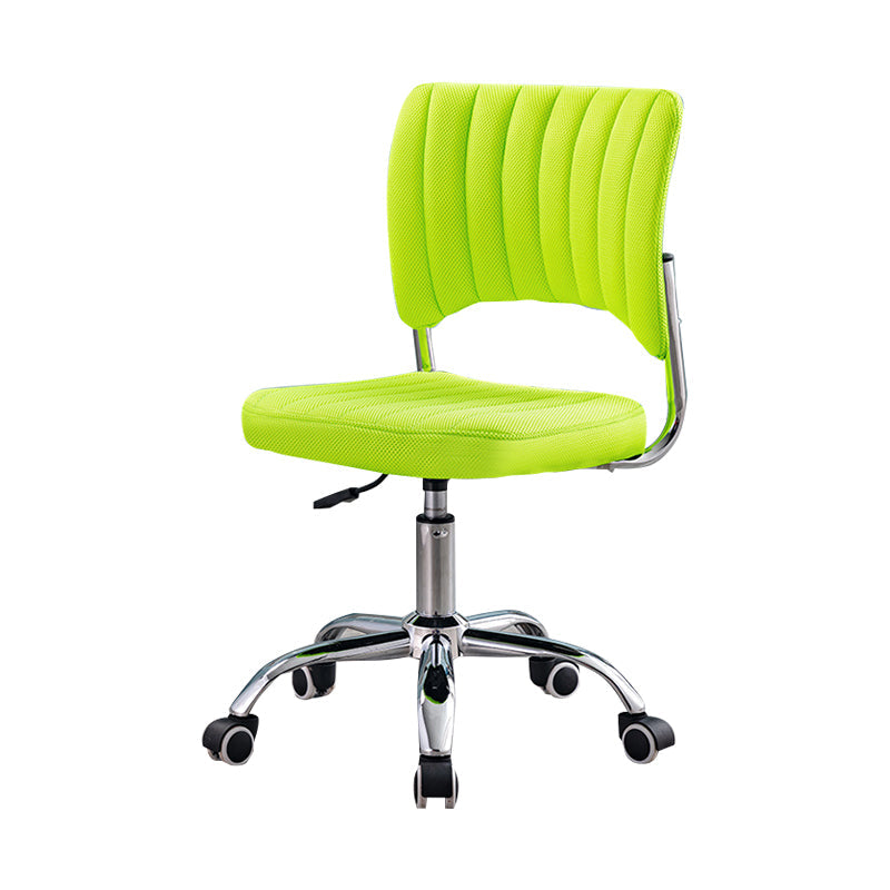 Chrome Frame Modern Office Chair Armless Desk Chair with Mid Back Green Clearhalo 'furn' 'furn_office_chair' 'Furniture' 'furniture_office_chair' 'Office Chairs' 'Office Furniture' 'office_chair' 5035740