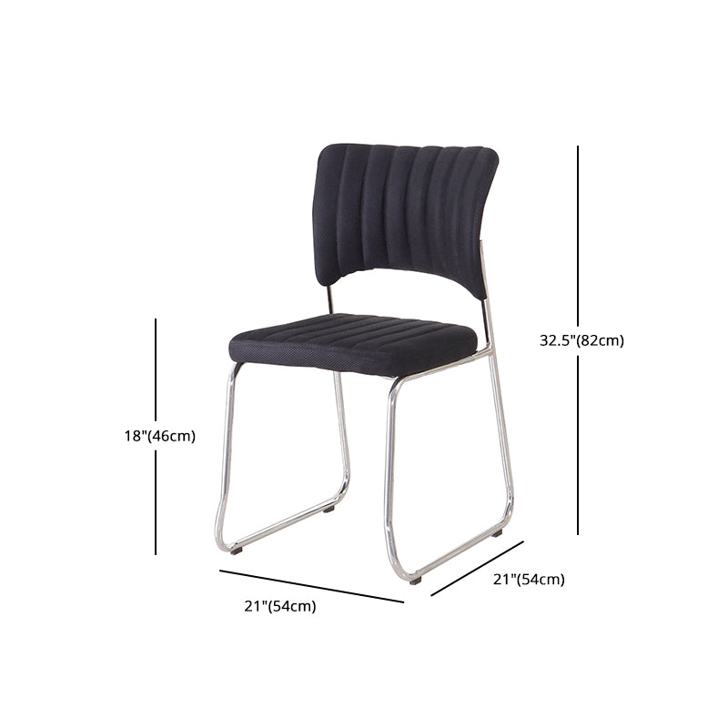 Chrome Frame Modern Office Chair Armless Desk Chair with Mid Back Clearhalo 'furn' 'furn_office_chair' 'Furniture' 'furniture_office_chair' 'Office Chairs' 'Office Furniture' 'office_chair' 5035746