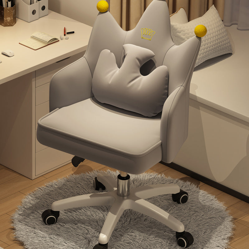 Upholstered Computer Desk Chair with Padded Arms Modern Velvet Parsons Office Chair Clearhalo 'Furniture' 'furniture_office_chair' 'Office Chairs' 'Office Furniture' 'office_chair' 5035752