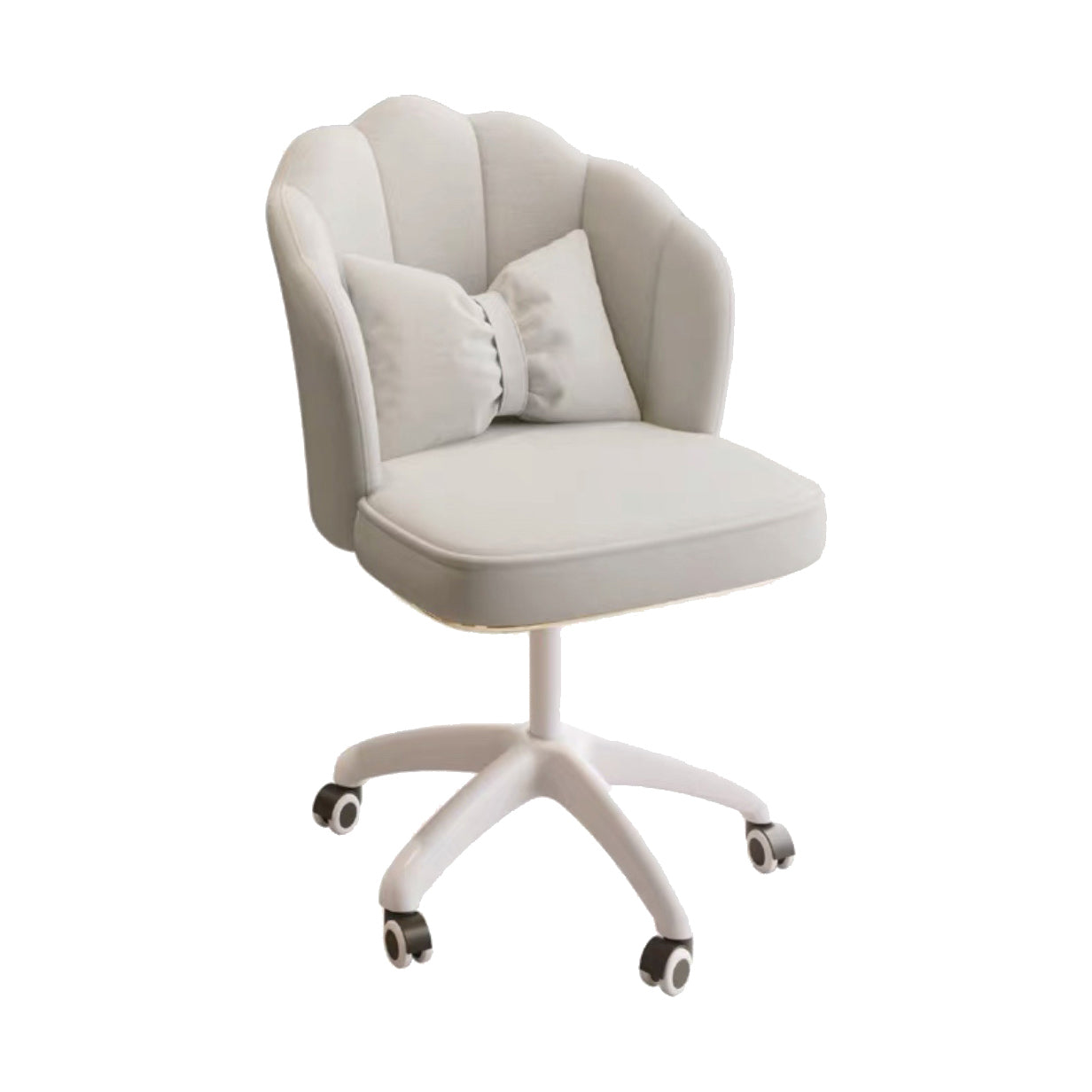 Armless Office Chair with Wheels Modern Task Chair with Low Back Off-White Pillow Included Clearhalo 'furn' 'furn_office_chair' 'Furniture' 'furniture_office_chair' 'Office Chairs' 'Office Furniture' 'office_chair' 5035784