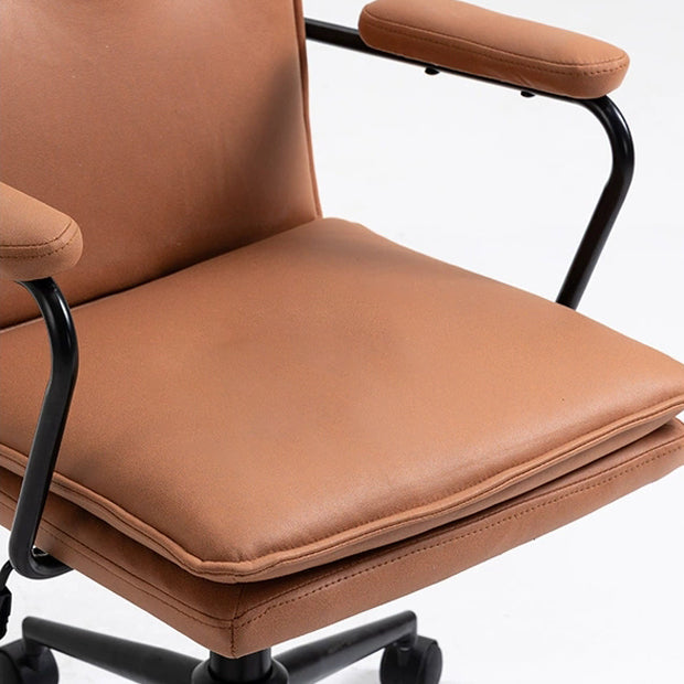 Swivel Computer Desk Chair with Padded Arms Black Frame Modern Office Chair Clearhalo 'furn' 'furn_office_chair' 'Furniture' 'furniture_office_chair' 'Office Chairs' 'Office Furniture' 'office_chair' 5035798