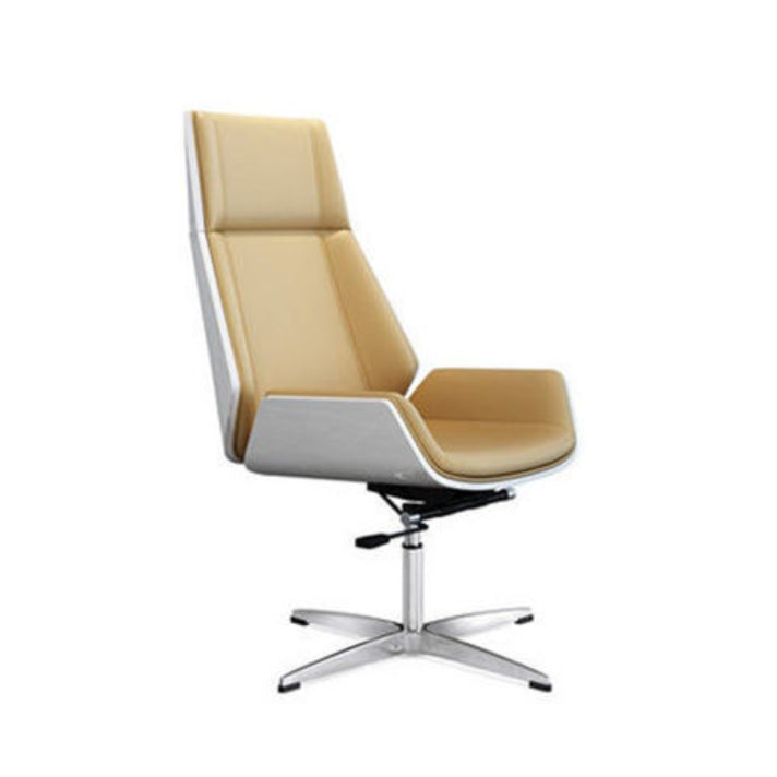 Chrome Metal Frame Modern Desk Chair with High Back Armless Executive Office Chair Yellow Casters Not Included Clearhalo 'furn' 'furn_office_chair' 'Furniture' 'furniture_office_chair' 'Office Chairs' 'Office Furniture' 'office_chair' 5035824